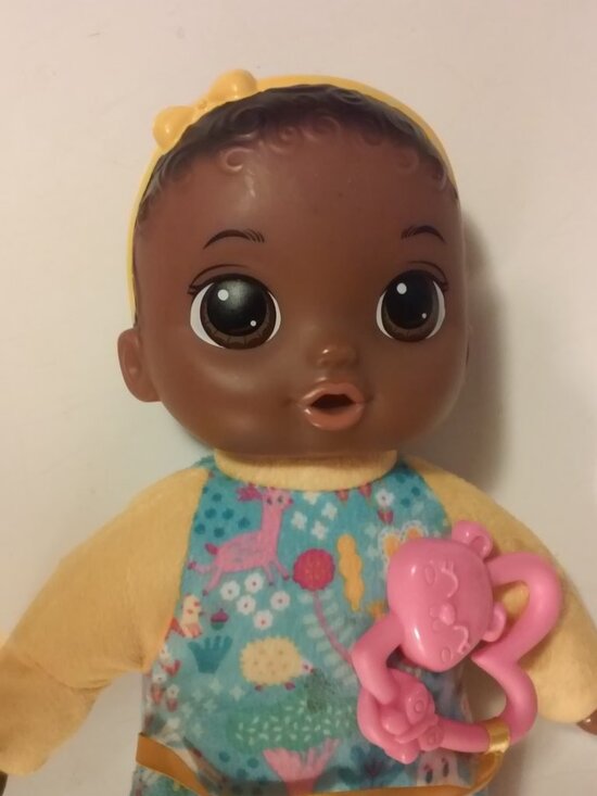 Baby Alive Doll African American Soft With Toy 11 1/2" Tall No Tag But Writing O - Picture 5 of 5